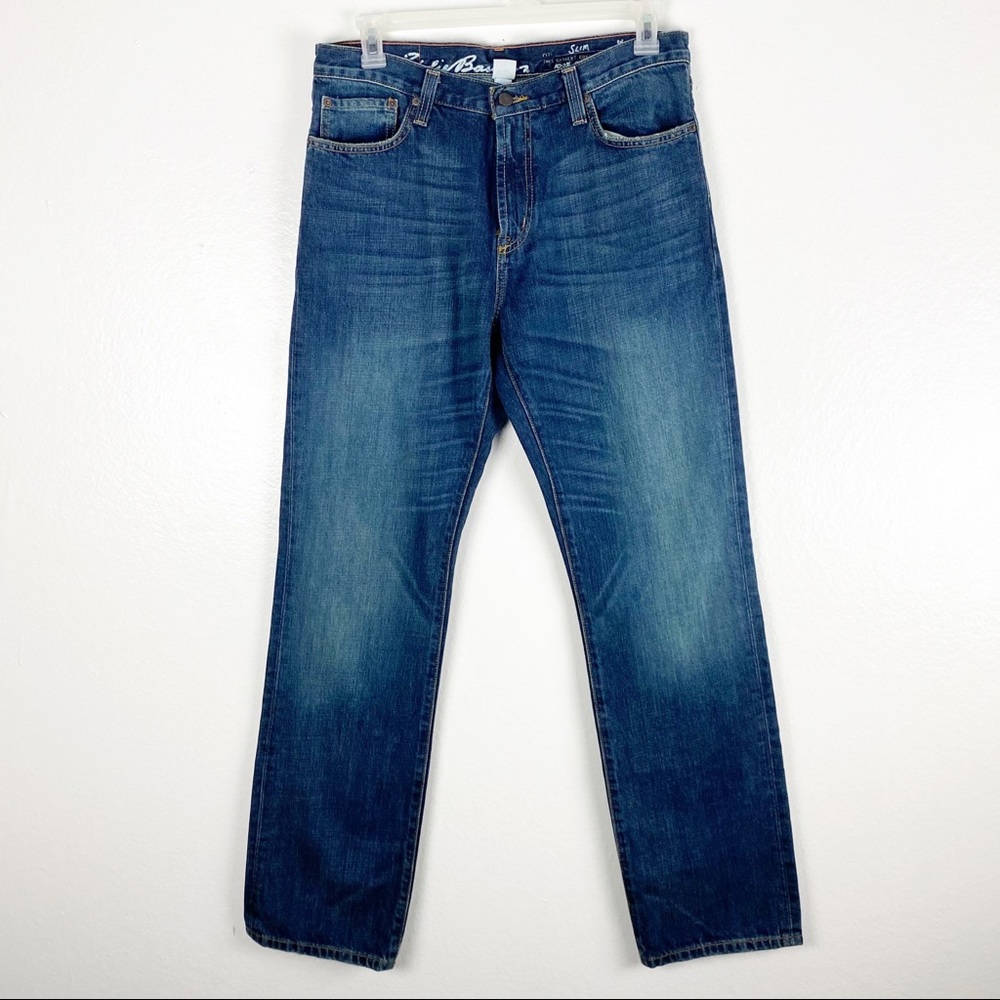 EDDIE BAUER 100% Cotton Medium Wash Slim Jeans, Size 34 x 32